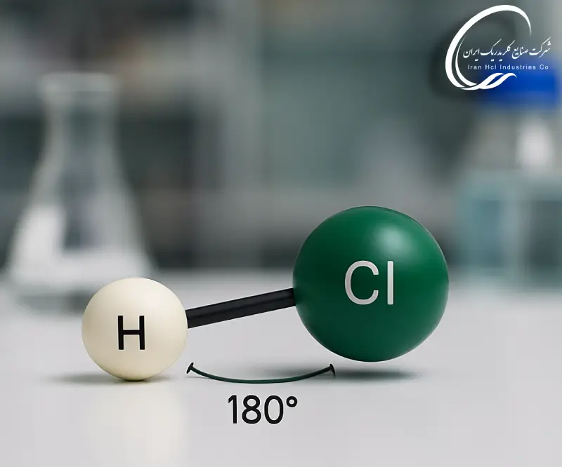 شکل هندسی مولکول اسید کلریدریک و زاویه پیوند