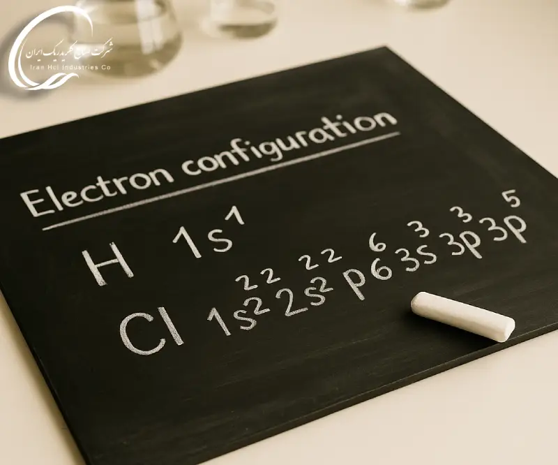 پیکربندی الکترونی اتم های سازنده اسید کلریدریک